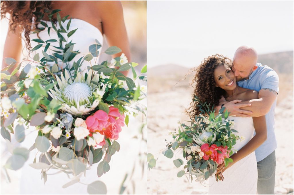 Palm Springs Wedding King Protea Bouquet Studio Kate Floral Stacee Lianna Photography