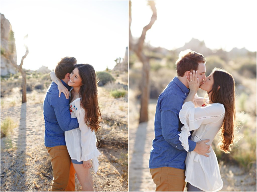 Joshua Tree Engagement Photos Kissing Stacee Lianna Photography