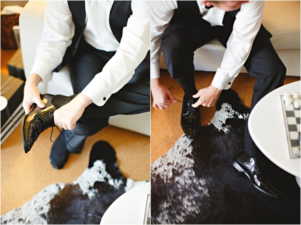 Groom Tying Shoes | Stacee Lianna Photography